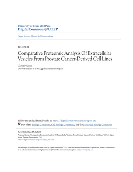 Comparative Proteomic Analysis of Extracellular Vesicles From