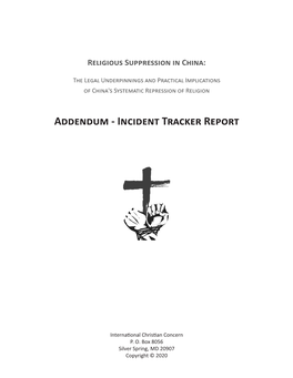 Addendum - Incident Tracker Report