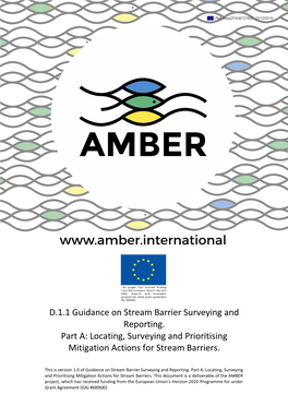 D.1.1 Guidance on Stream Barrier Surveying and Reporting. Part A: Locating, Surveying and Prioritising Mitigation Actions for Stream Barriers