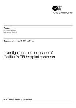 Investigation Into the Rescue of Carillion's PFI Hospital Contracts