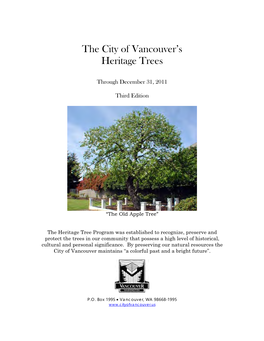 The City of Vancouver's Heritage Trees