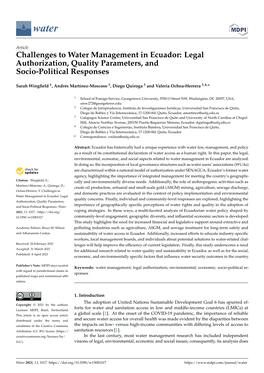 Challenges to Water Management in Ecuador: Legal Authorization, Quality Parameters, and Socio-Political Responses