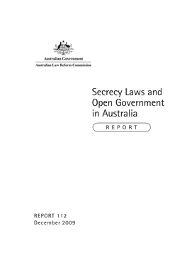 Secrecy Laws and Open Government in Australia