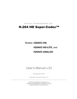 QVAVC-HD Codec Manual-V23.Pdf