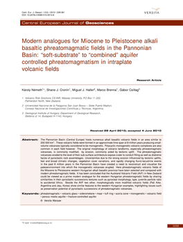 Modern Analogues for Miocene to Pleistocene Alkali