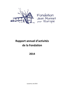 Rapport D'activités 2014