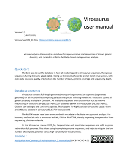 Virosaurus User Manual