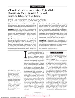 Chronic Varicella-Zoster Virus Epithelial Keratitis in Patients with Acquired Immunodeficiency Syndrome