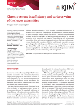 Chronic Venous Insufficiency and Varicose Veins of the Lower Extremities
