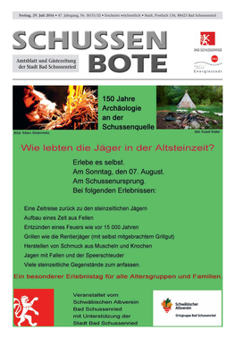 Amtsblatt Und Gästezeitung Der Stadt Bad Schussenried Neues Festplakat Für Das Magnusfest 2016