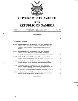 Government Gazette Republic of Namibia