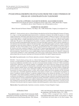 Pygocephalomorph Crustaceans from the Early Permian of Uruguay: Constraints on Taxonomy