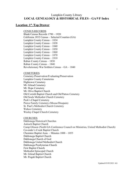 Genealogy Vertical Files