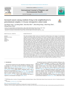 Increased Cancers Among Residents Living in the Neighborhood of a T Petrochemical Complex: a 12-Year Retrospective Cohort Study