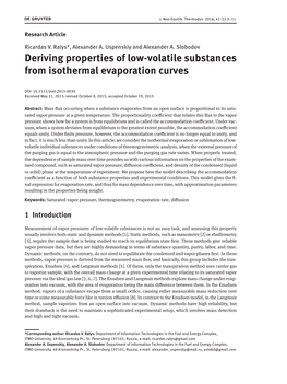 Deriving Properties of Low-Volatile Substances from Isothermal Evaporation Curves