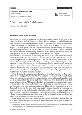 A Brief History of the Prado Museum