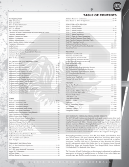 TABLE of CONTENTS INTRODUCTION All-Time Record Vs