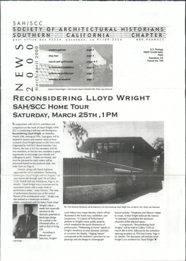 Lu O Reconsidering Lloyd Wright Sah/Scc Home Tour