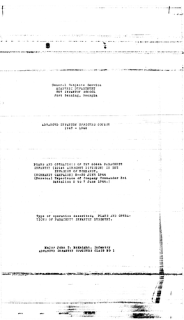 Tions of Parachute Infantry Regiment* I