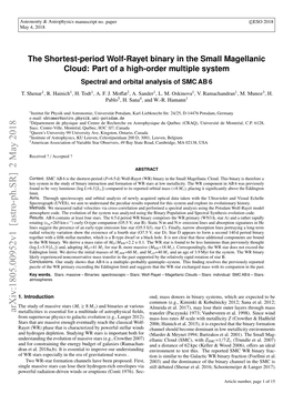 The Shortest-Period Wolf-Rayet Binary in the Small Magellanic Cloud: Part of a High-Order Multiple System Spectral and Orbital Analysis of SMC AB 6