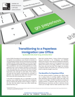 Transitioning to a Paperless Office