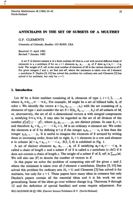 Antichains in the Set of Subsets of a Multiset I