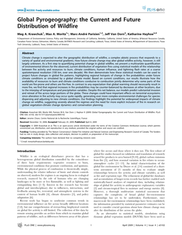 Global Pyrogeography: the Current and Future Distribution of Wildfire