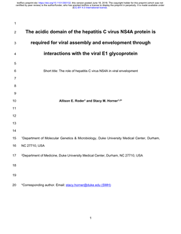 The Acidic Domain of the Hepatitis C Virus NS4A Protein Is Required For