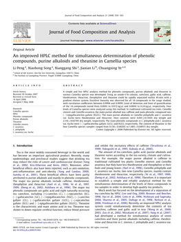 An Improved HPLC Method for Simultaneous Determination of Phenolic Compounds, Purine Alkaloids and Theanine in Camellia Species