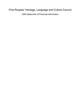 Annual Statement of Financial Information 2020