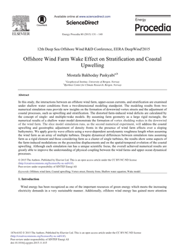 Offshore Wind Farm Wake Effect on Stratification and Coastal Upwelling