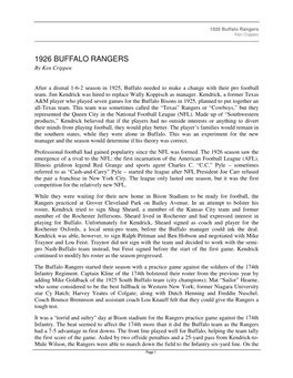 1926 Buffalo Rangers Ken Crippen