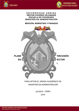 Tesis Planeamiento Estratégico Y Su Repercusión En La Gestión Empresarial Del Sector Turismo De La Región Puno, 2015 - 2016