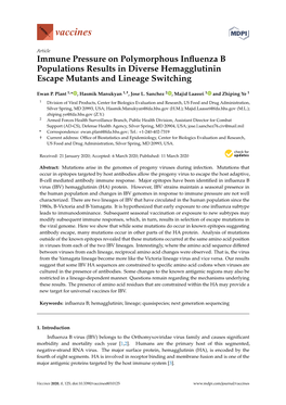 Immune Pressure on Polymorphous Influenza B Populations Results in Diverse Hemagglutinin Escape Mutants and Lineage Switching