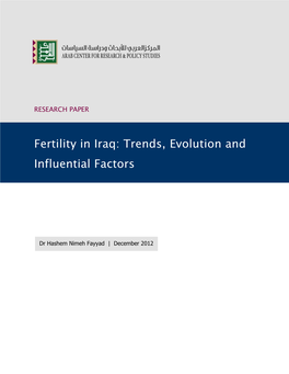 Fertility in Iraq: Trends, Evolution and Influential Factors