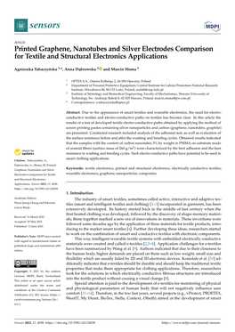 Printed Graphene, Nanotubes and Silver Electrodes Comparison for Textile and Structural Electronics Applications