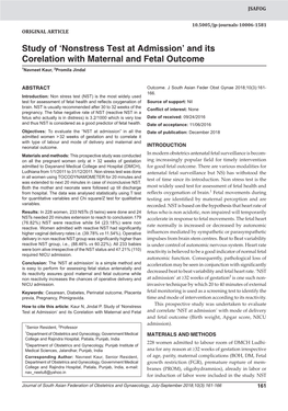 And Its Corelation with Maternal and Fetal Outcome 1Navneet Kaur, 2Promila Jindal