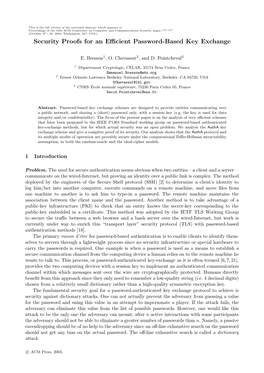 Security Proofs for an Efficient Password-Based Key Exchange