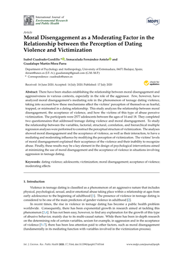 Moral Disengagement As a Moderating Factor in the Relationship Between the Perception of Dating Violence and Victimization