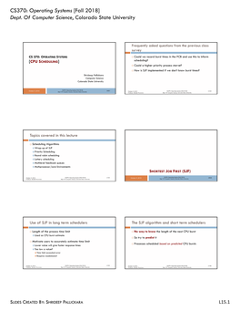 CS370: Operating Systems [Fall 2018] Dept. of Computer Science, Colorado State University