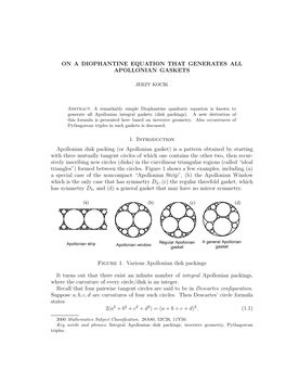 (Or Apollonian Gasket) I