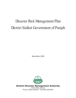 Disaster Risk Management Plan District Sialkot Government of Punjab