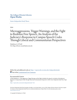 Microaggressions, Trigger Warnings, and the Fight to Redefine Free Speech