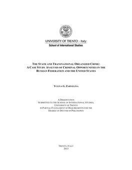 The State and Transnational Organized Crime: a Case Study Analysis of Criminal Opportunities in the Russian Federation and the United States