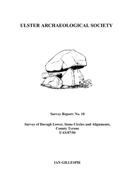 Davagh Lower, Stone Circles and Alignments, County Tyrone UAS/07/04