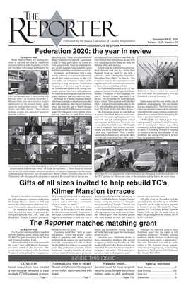 The Reporter Matches Matching Grant Gifts of All Sizes Invited to Help