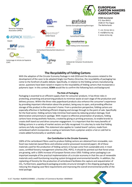 The Recyclability of Folding Cartons