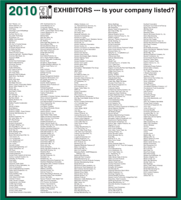 EXHIBITORS --- Is Your Company Listed?