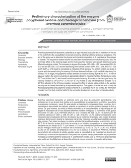 Preliminary Characterization of the Enzyme Polyphenol Oxidase And