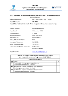 A Strategy for Putting Methods in to Practice and a Formal Evaluation of Demonstrators